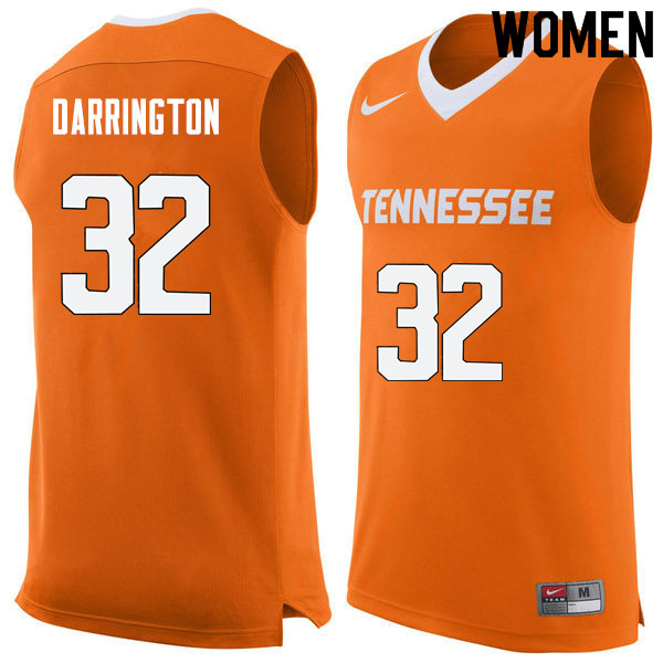 Women #32 Chris Darrington Tennessee Volunteers College Basketball Jerseys Sale-Orange